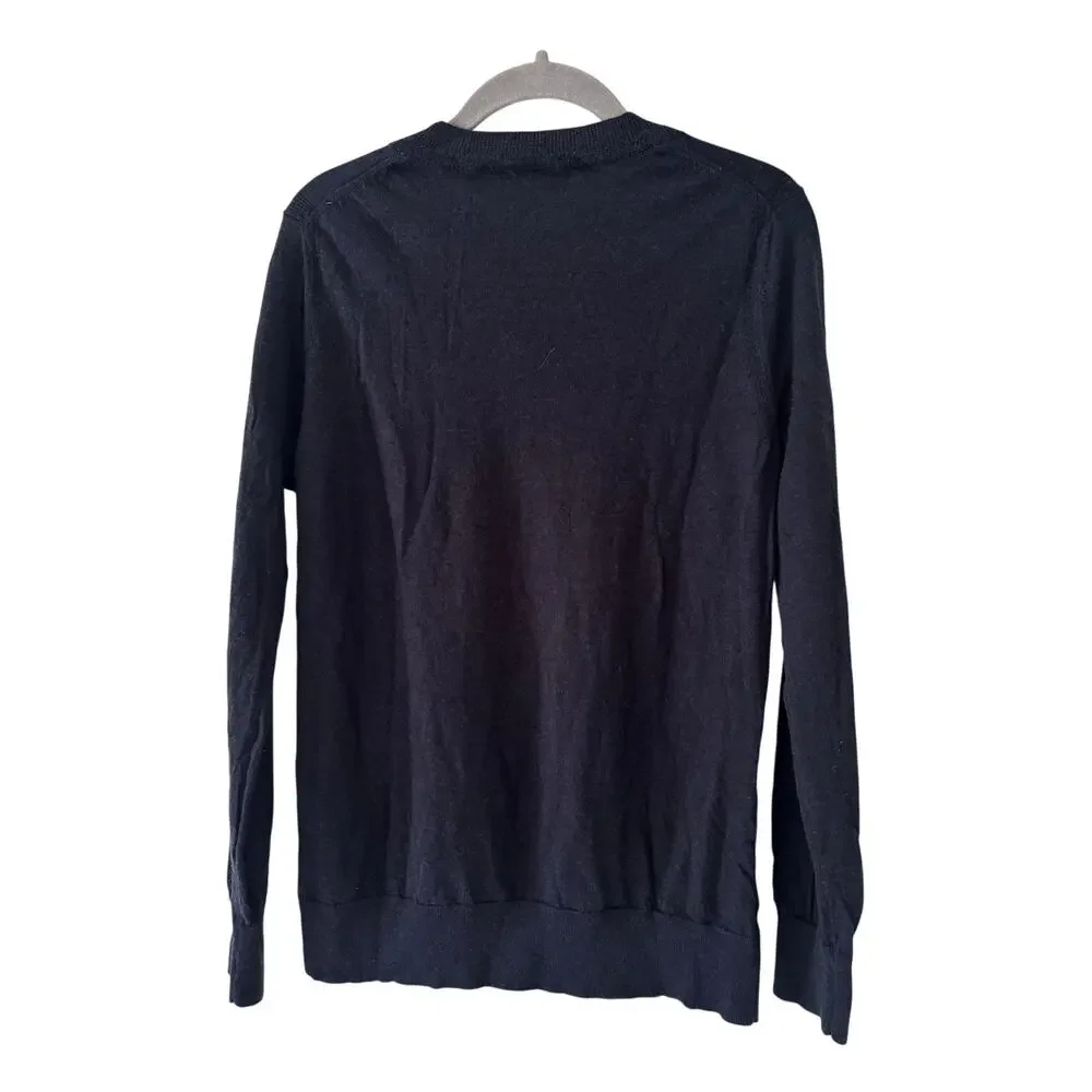 Banana Republic Extra Fine Merino Wool Sweater Navy Crew Neck Men’s Large L